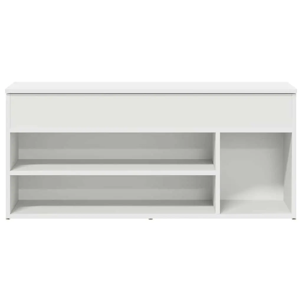 Shoe Bench White Storage Organiser Seating Entryway Hallway Footwear Rack