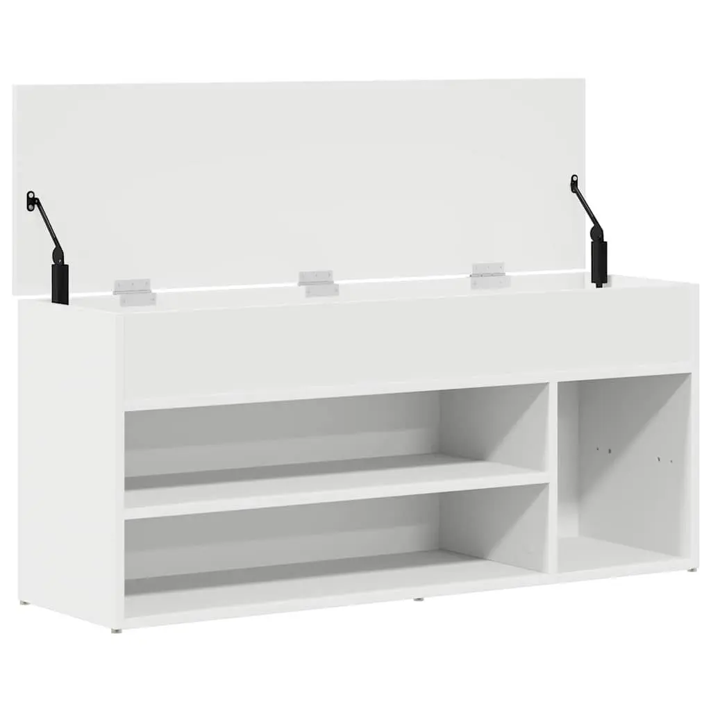 Shoe Bench White Storage Organiser Seating Entryway Hallway Footwear Rack