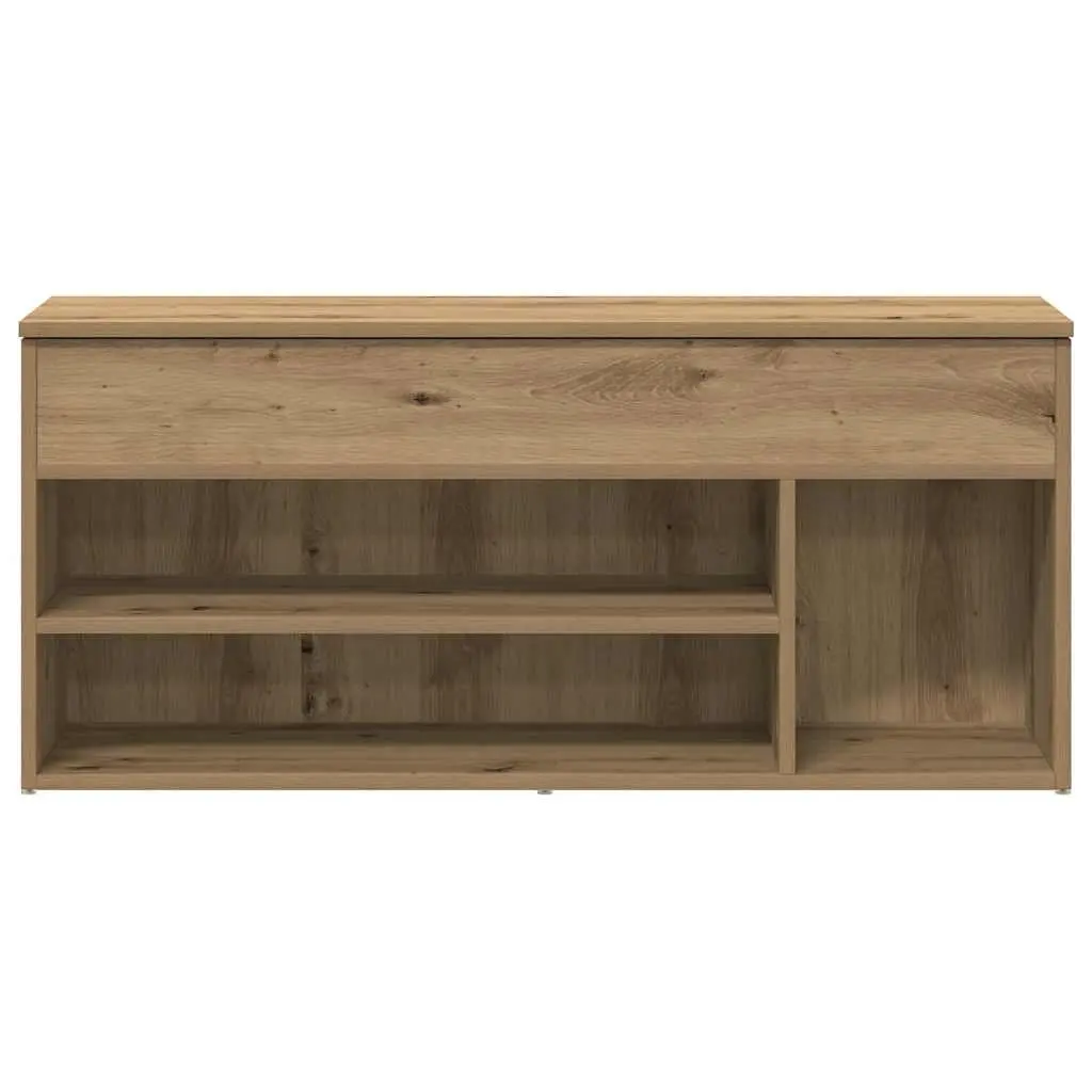 Shoe Bench Brown Engineered Wood Storage Seating Cabinet Organiser 102x30.5x45cm