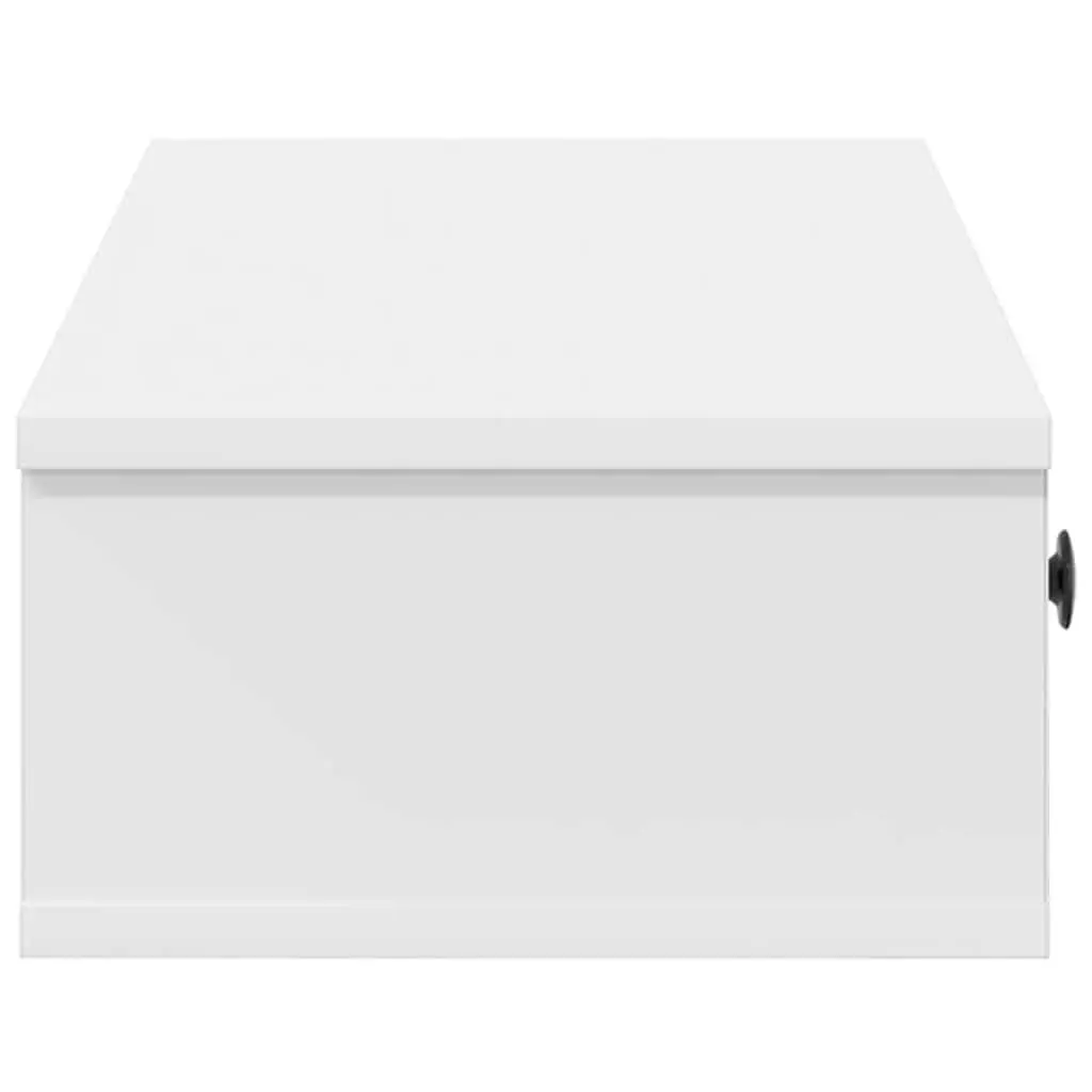 White Floating Wall Shelf with Drawers