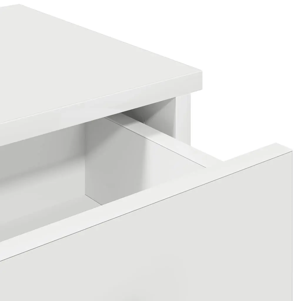 White Floating Wall Shelf with Drawers