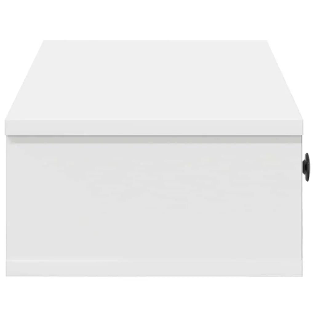 Wall Shelf with Drawers White 100x37.5x19 cm Storage Cabinet Engineered Wood