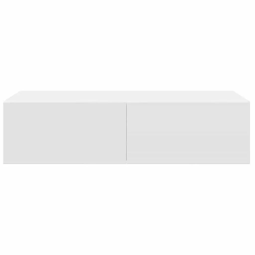 Wall Shelf with Drawers Floating Storage Cabinet Organiser Bedroom Living Room 60 x 26.5 x 15 cm White