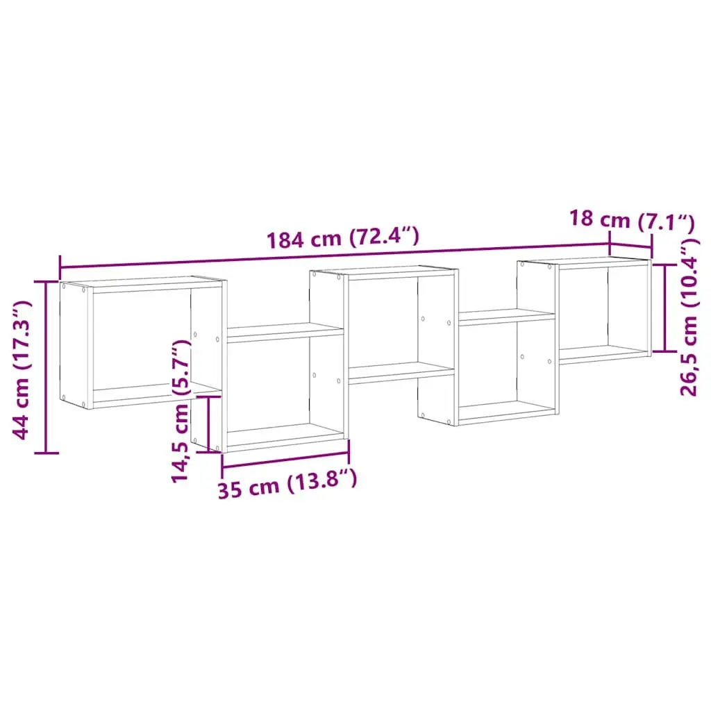 Wall Cube Shelf 5 Compartments Floating Storage Organizer Home Decor White