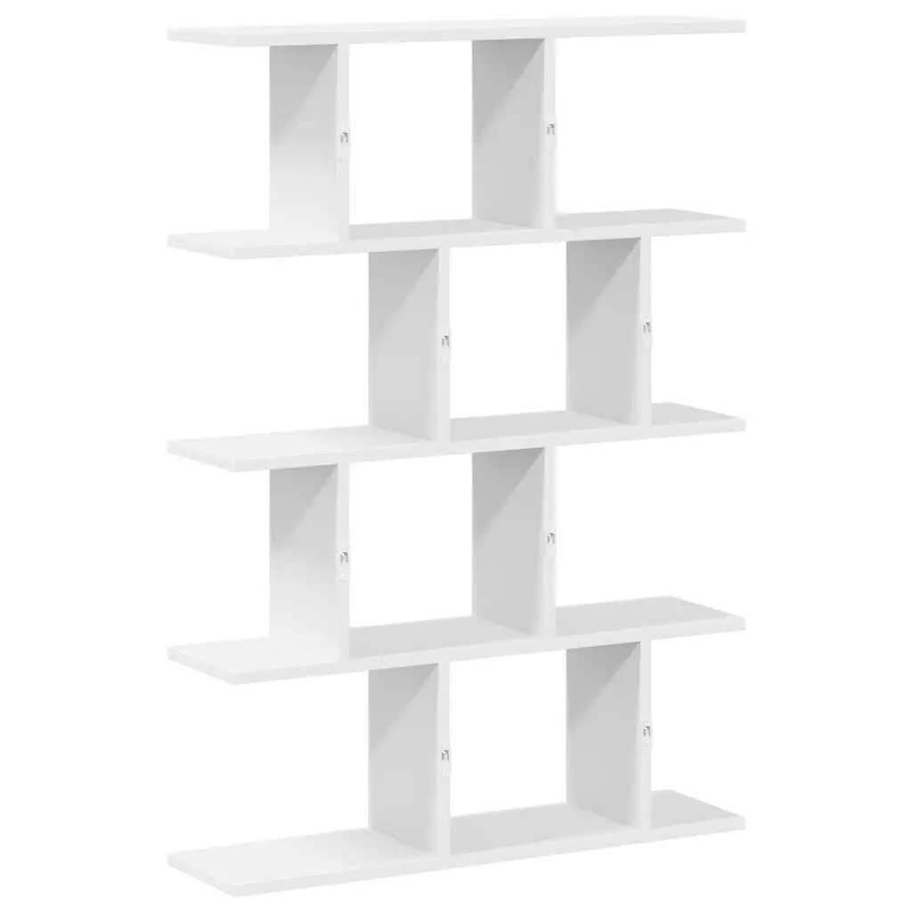 Wall-Mounted White Cube Shelf, 15 Compartments, Engineered Wood