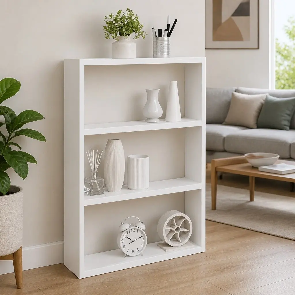 Wall Shelf White Floating Storage Organiser Engineered Wood 43x9x60cm Home Decor