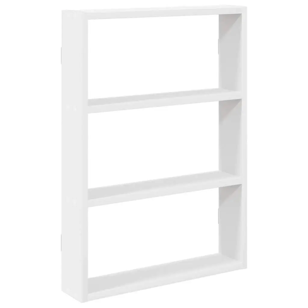 Wall Shelf White Floating Storage Organiser Engineered Wood 43x9x60cm Home Decor