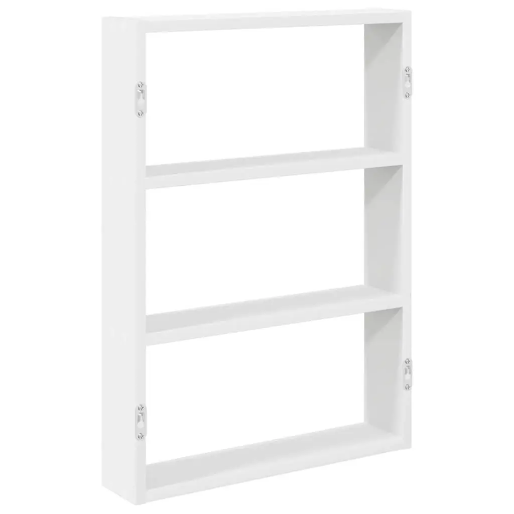 Wall Shelf White Floating Storage Organiser Engineered Wood 43x9x60cm Home Decor