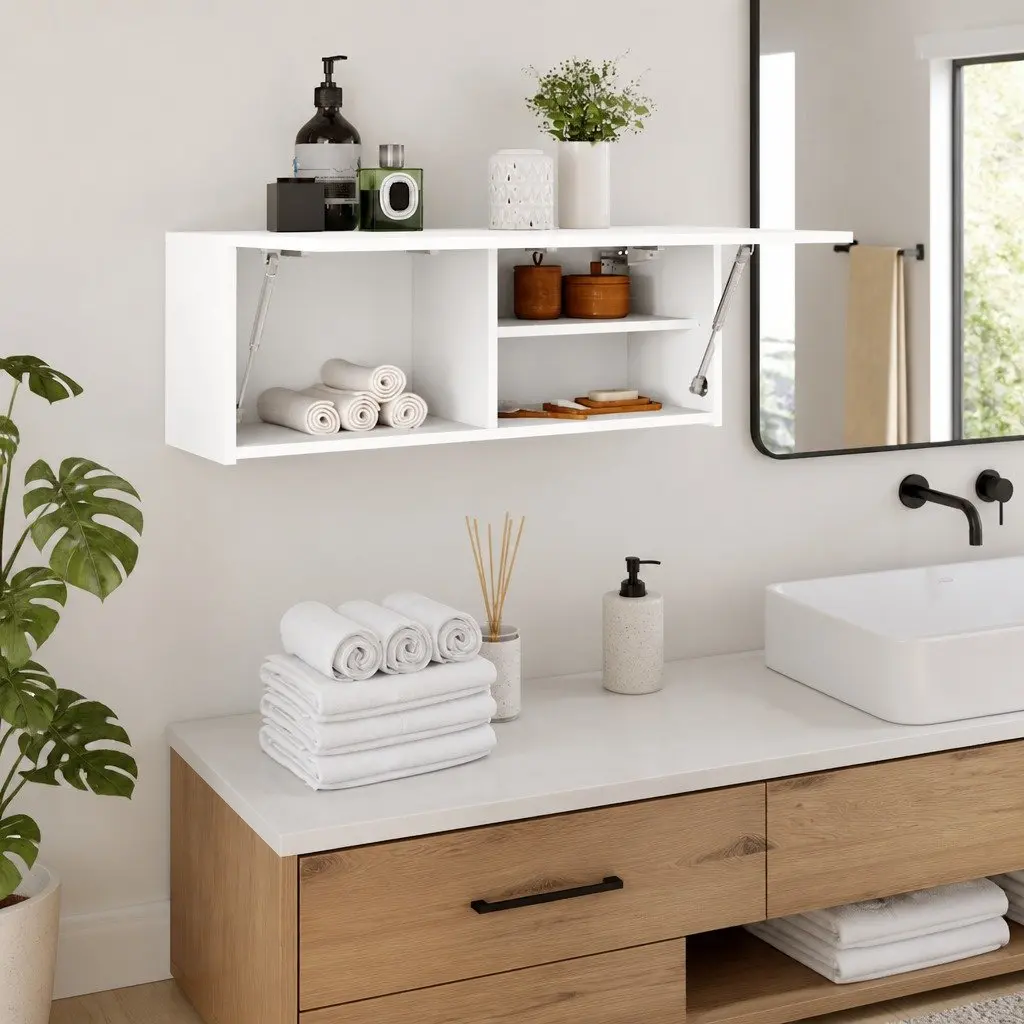 Bathroom Cabinet Storage Unit Engineered Wood White 80x25x30cm