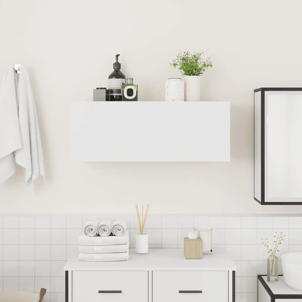 Bathroom Cabinet Storage Unit Engineered Wood White 80x25x30cm