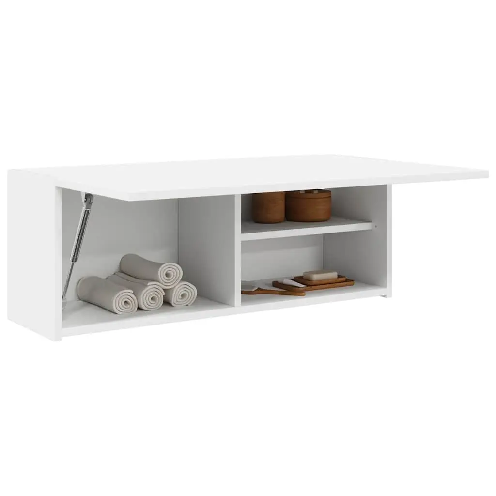 Bathroom Cabinet Storage Unit Engineered Wood White 80x25x30cm