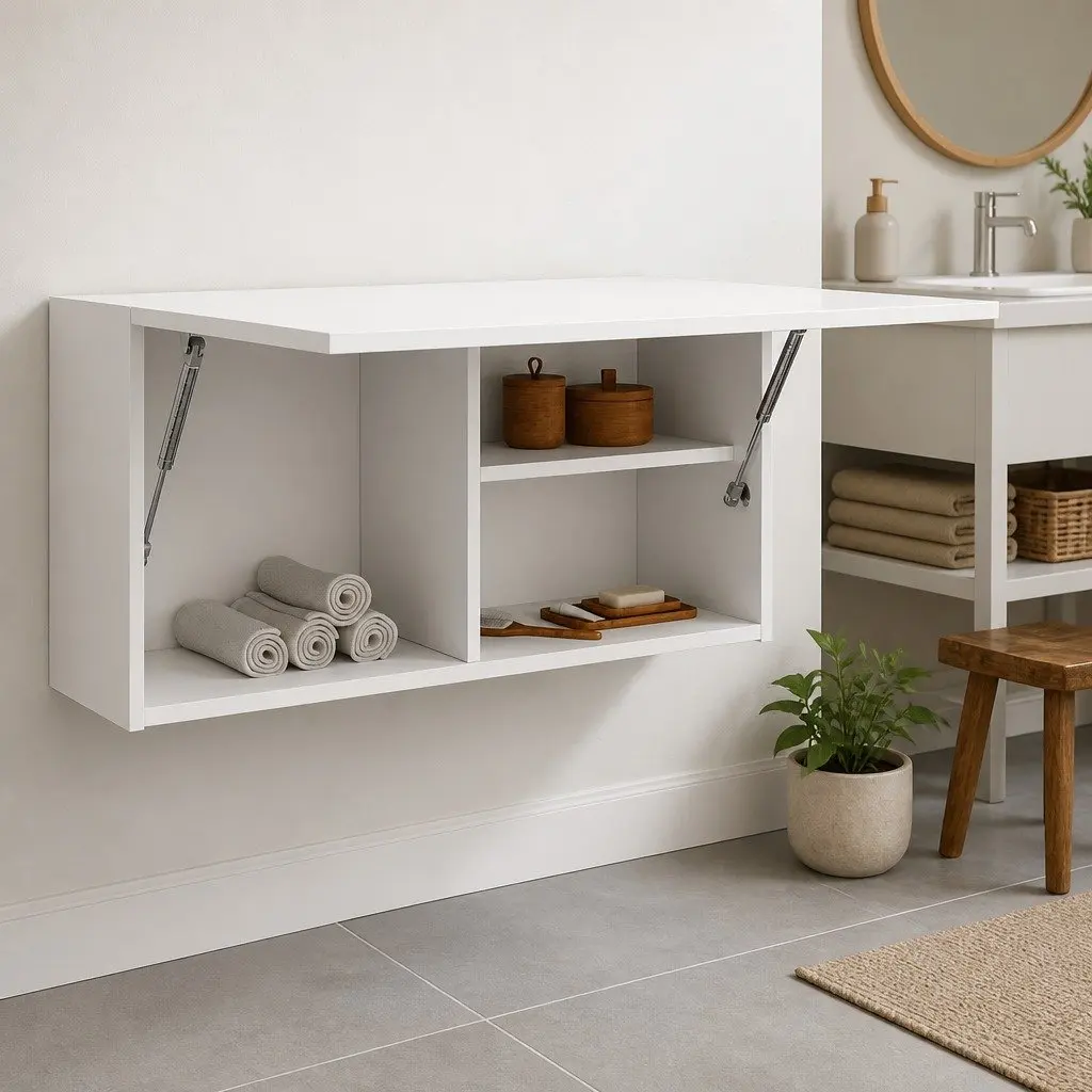 Bathroom Wall Cabinet White Storage Organizer Vanity Unit 80x25x40 cm