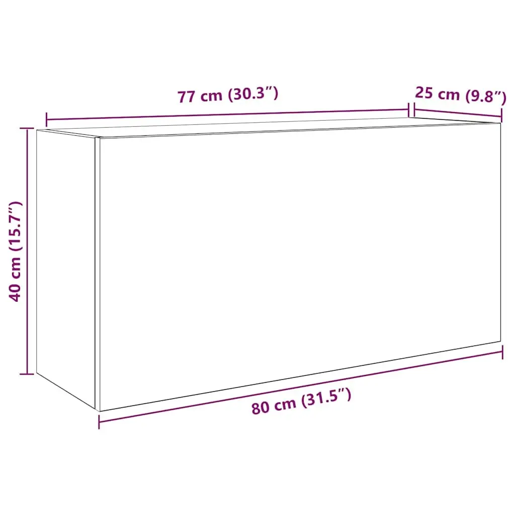 Bathroom Wall Cabinet White Storage Organizer Vanity Unit 80x25x40 cm