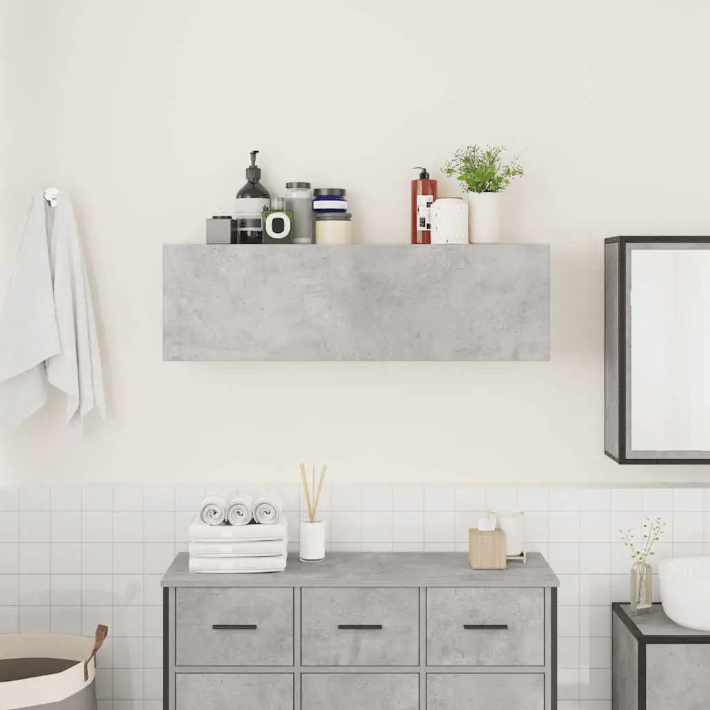Engineered Wood Bathroom Wall Cabinet 100x25x30 cm Grey