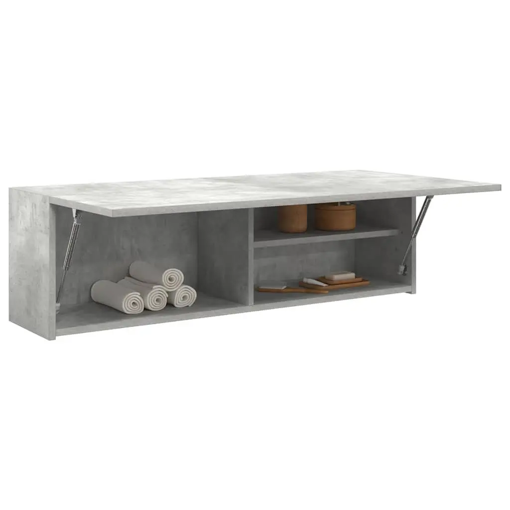 Engineered Wood Bathroom Wall Cabinet 100x25x30 cm Grey