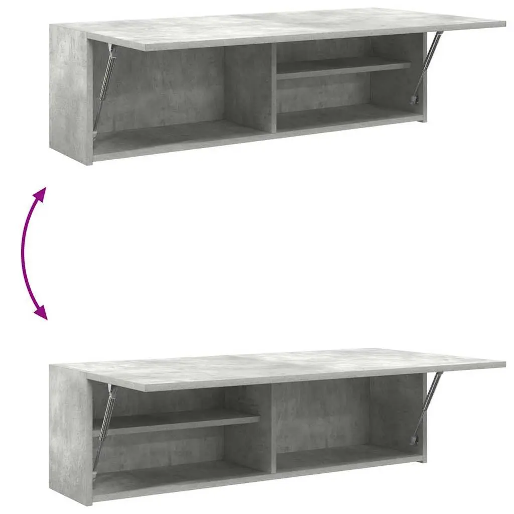 Engineered Wood Bathroom Wall Cabinet 100x25x30 cm Grey