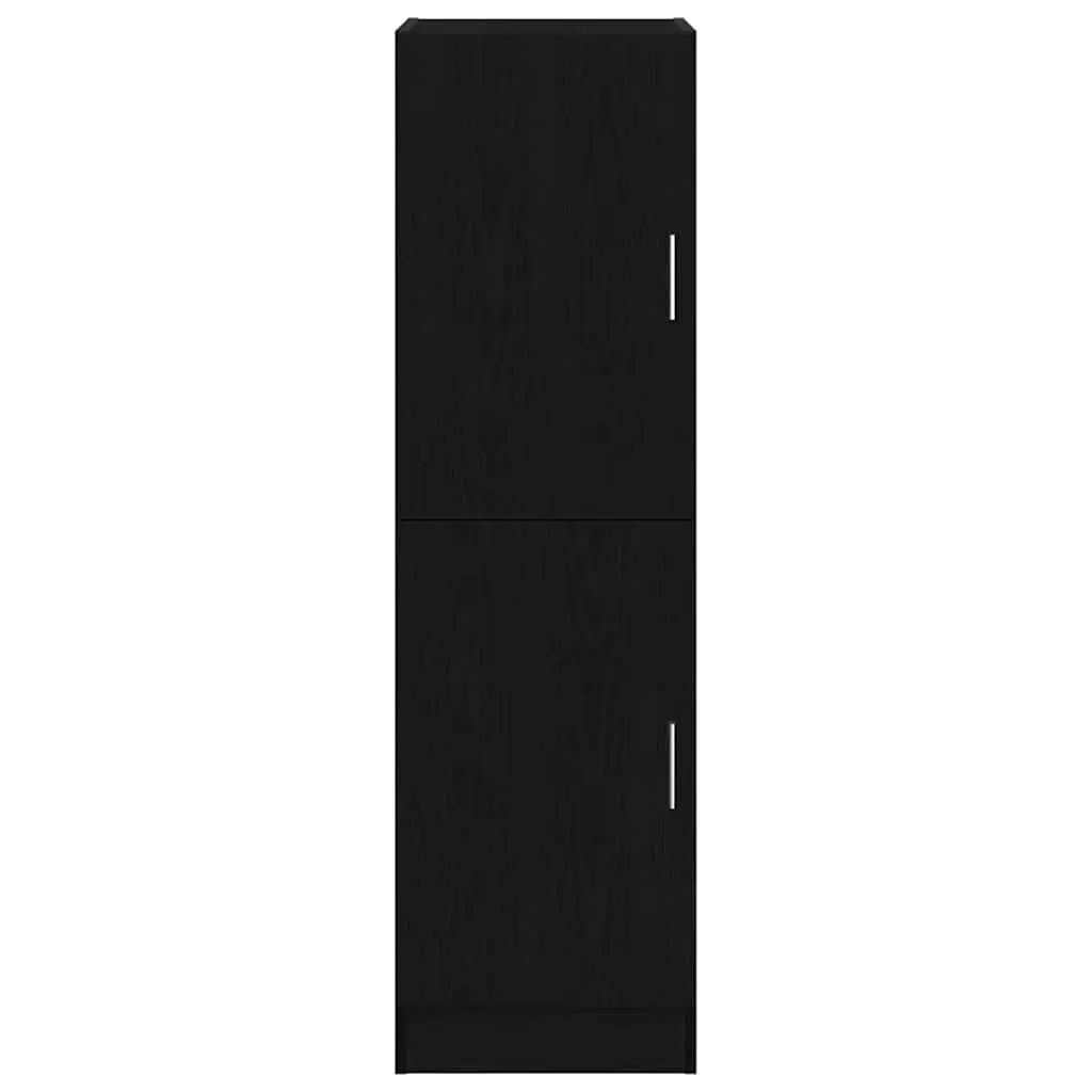 Engineered Wood Kitchen Storage Cabinet with Doors and Shelves for Home Use Black 38x41.5x131.5cm