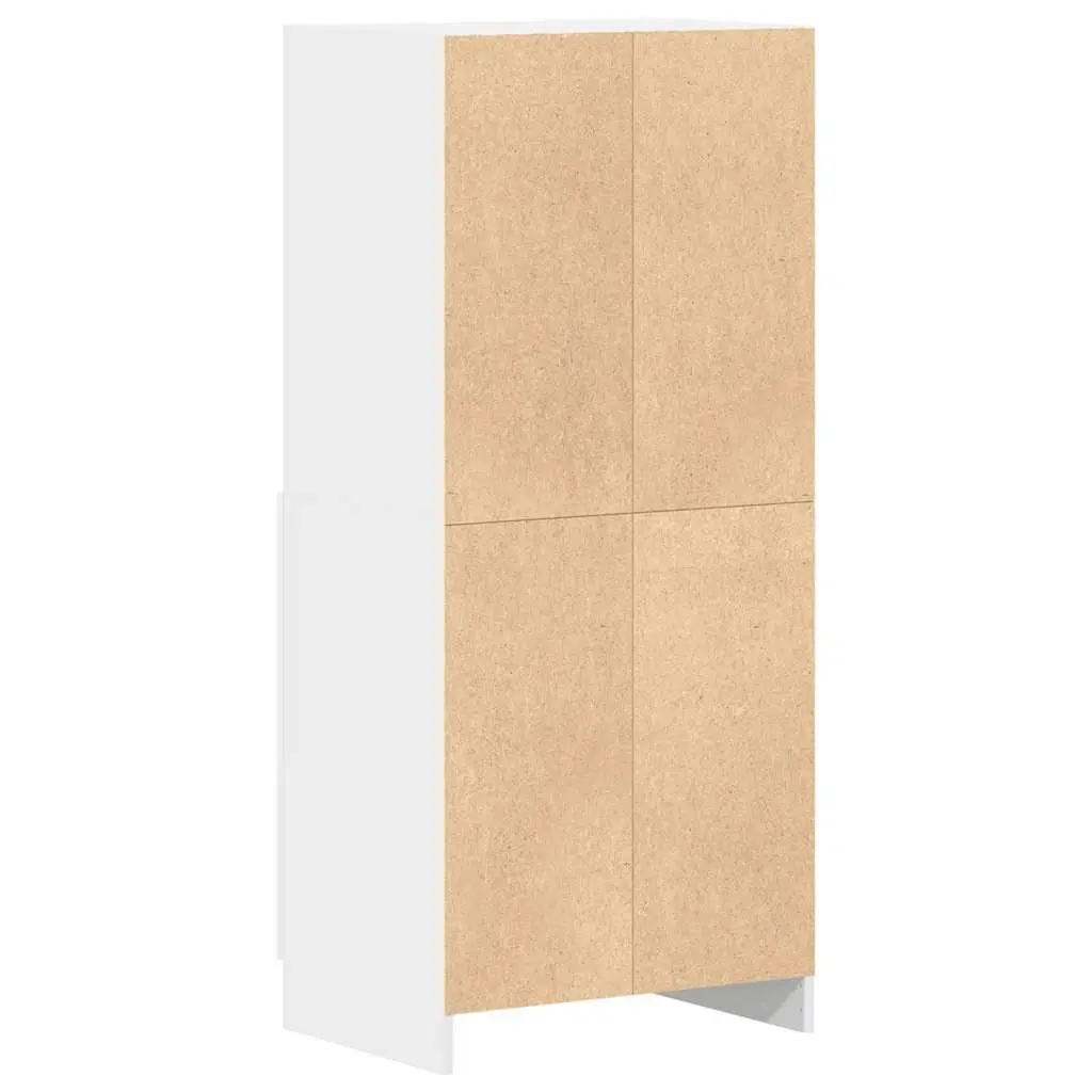 Kitchen Cabinet White Storage Unit Engineered Wood Cupboard Shelves Doors