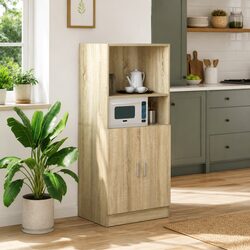 Specifications of Brown Engineered Wood Kitchen Cabinet 57x41.5x131.5cm
