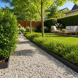 Lawn Edging – 10 Pieces of Black Steel, 15 x 103 cm Each