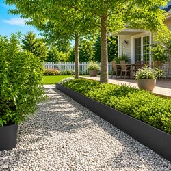 10 Pcs Lawn Edging Strips – 25 x 103 cm, White Steel