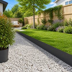 20 pcs Lawn Edging 25x103 cm Cold-rolled Steel Black