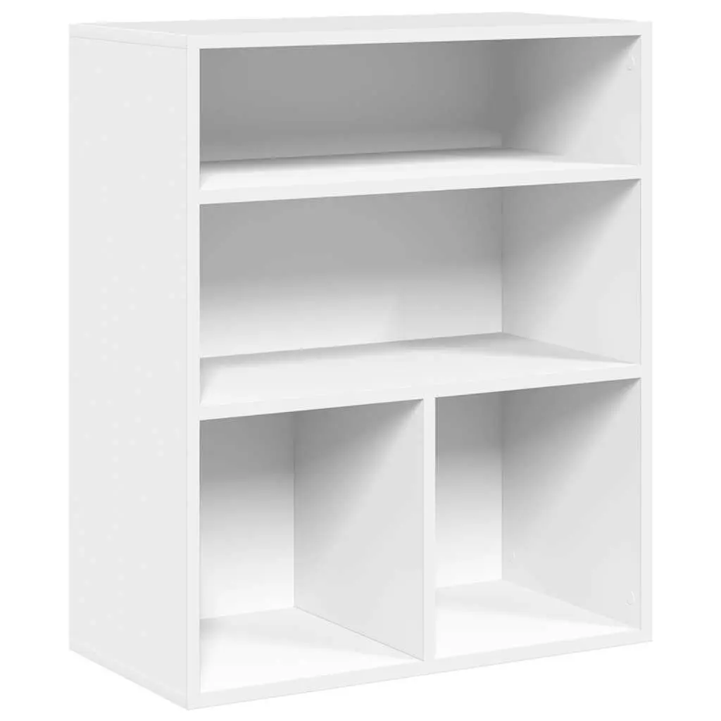 Book Cabinet White 60x30x71.5 cm Engineered Wood Storage Shelf Organiser Home