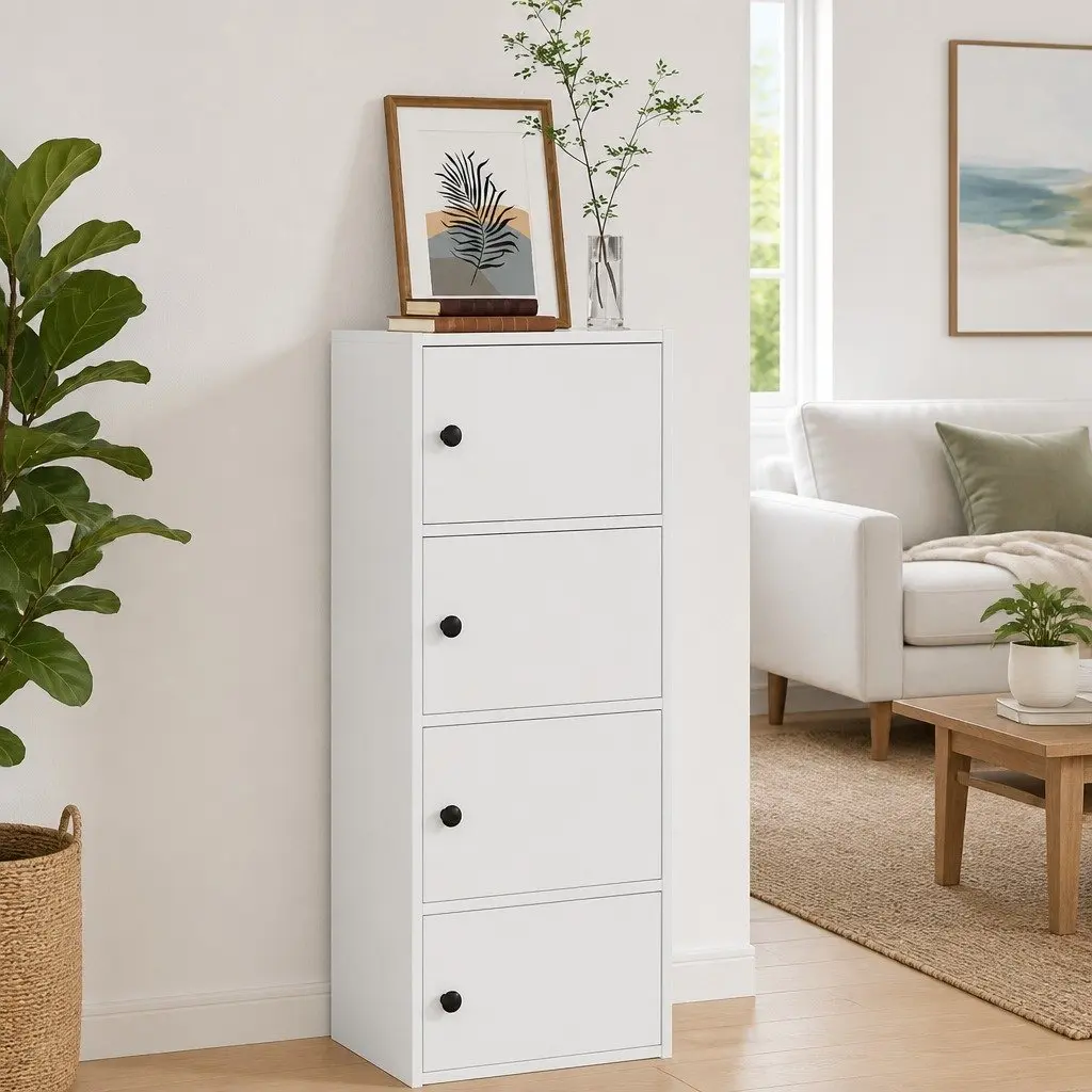 Bookcase White 40x24x102cm Storage Cabinet Shelving Unit
