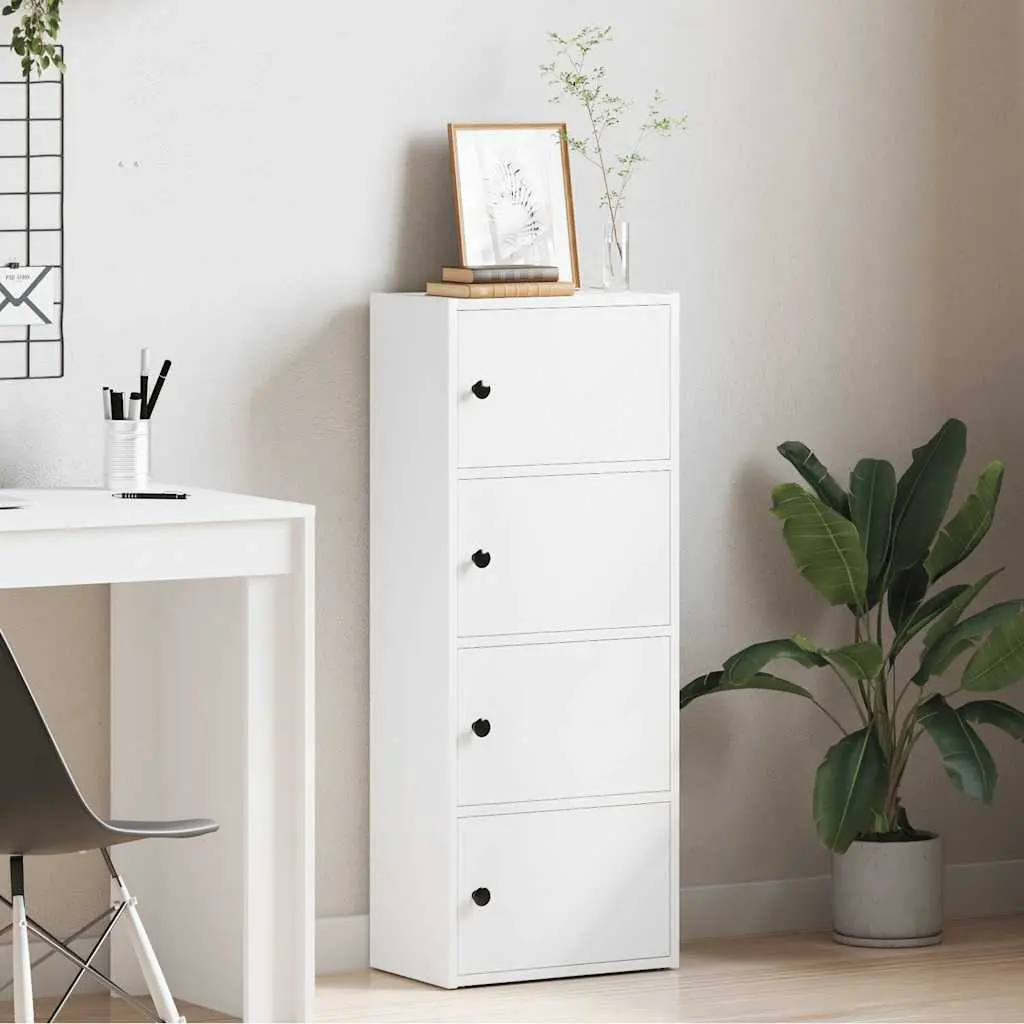 Bookcase White 40x24x102cm Storage Cabinet Shelving Unit
