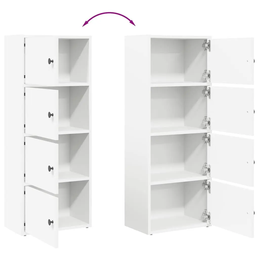 Bookcase White 40x24x102cm Storage Cabinet Shelving Unit
