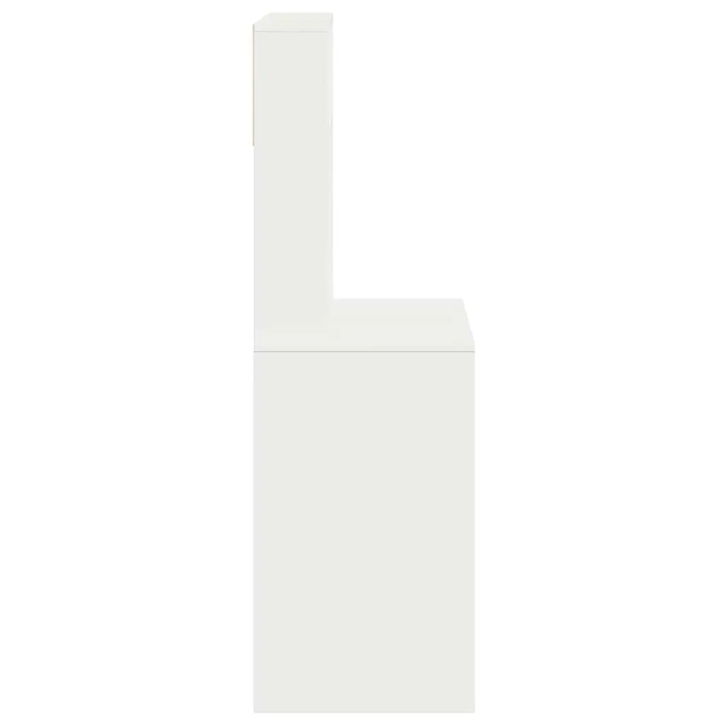 White Desk with Shelves Storage Engineered Wood Study Office Workstation