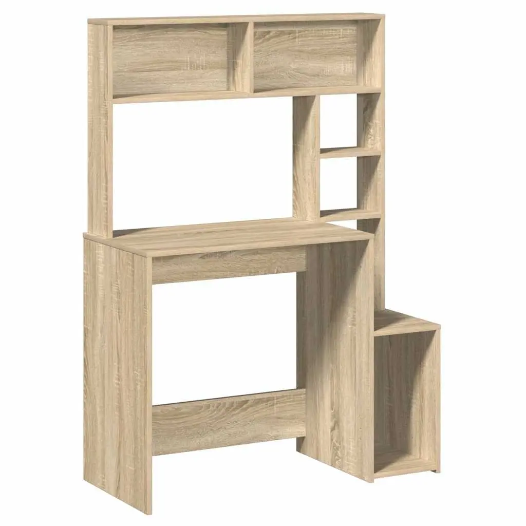Brown Engineered Wood Desk 100x45x140 cm with Storage