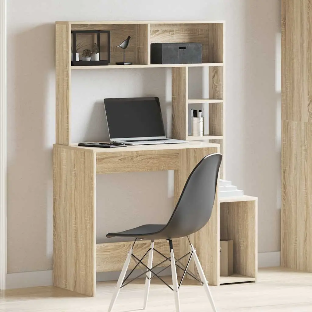 Brown Engineered Wood Desk 100x45x140 cm with Storage