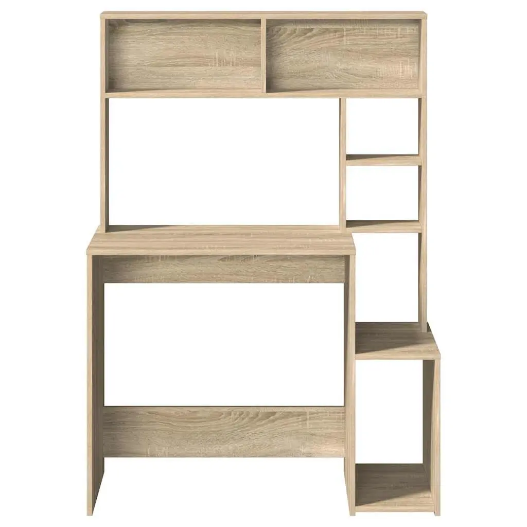 Brown Engineered Wood Desk 100x45x140 cm with Storage