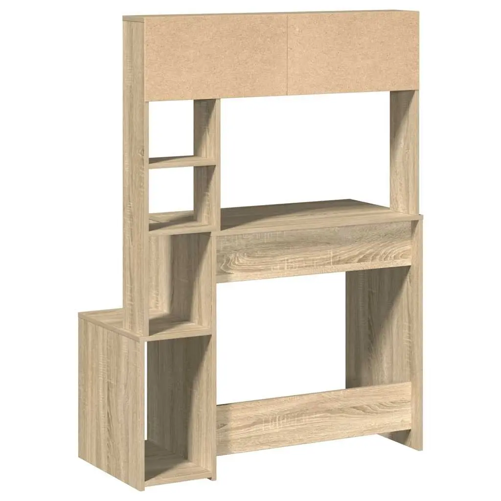 Brown Engineered Wood Desk 100x45x140 cm with Storage
