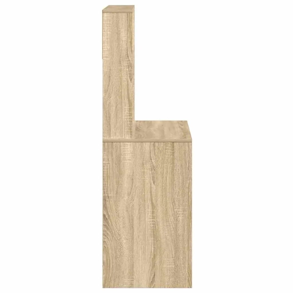 Brown Engineered Wood Desk 100x45x140 cm with Storage