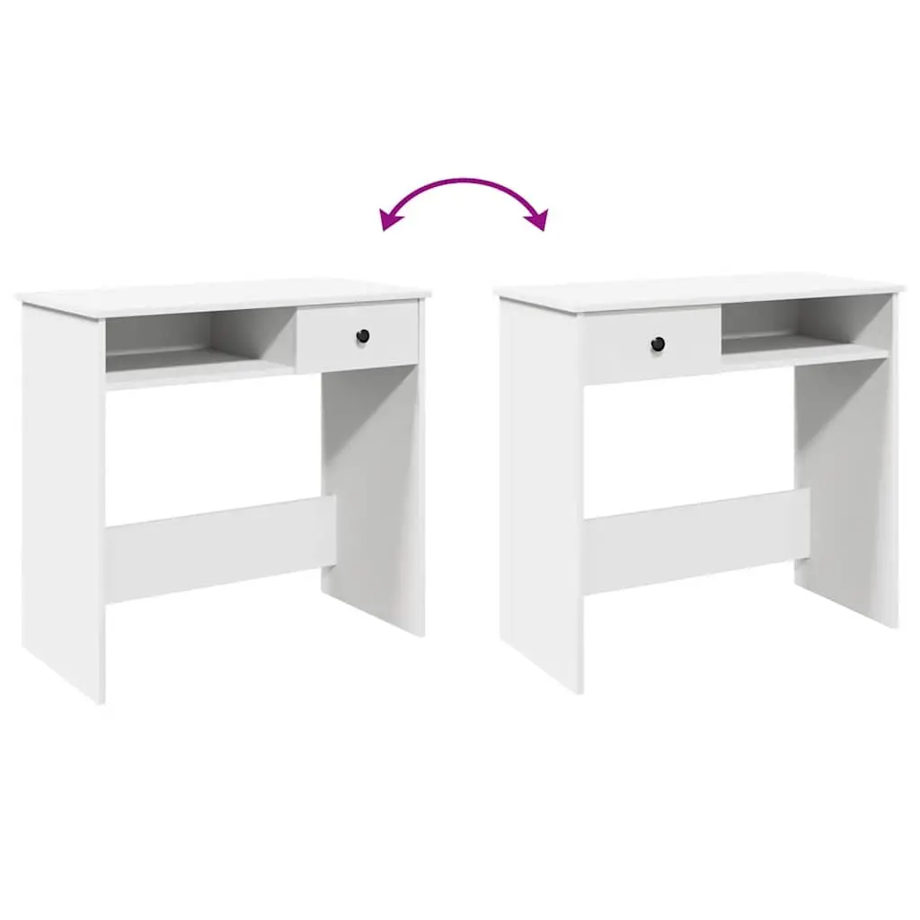 White Writing Desk 80x40x75cm Home Office Study Workstation Engineered Wood