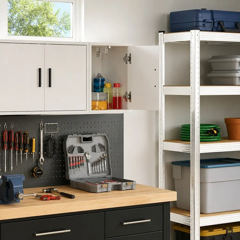 White Wall-Mounted Garage Cabinet