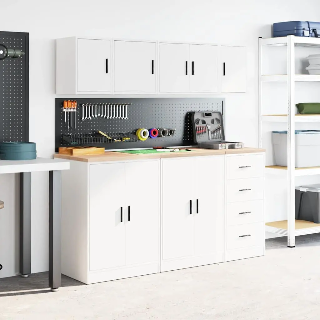 White Wall-Mounted Garage Cabinet