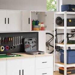 Garage Storage Cabinet: Engineered Wood & Spacious Design