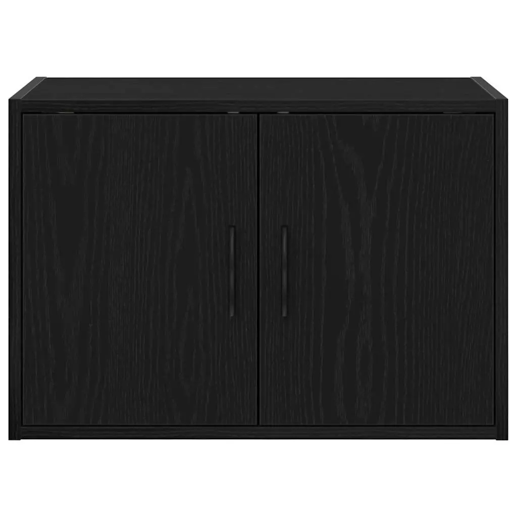 Wall Cabinets for Garage Storage 2 pcs Black Engineered Wood