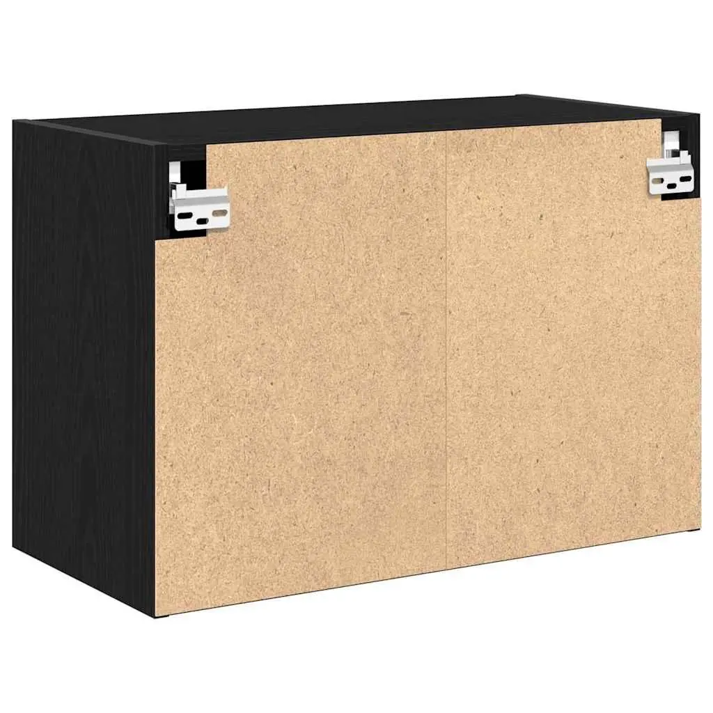 Wall Cabinets for Garage Storage 2 pcs Black Engineered Wood
