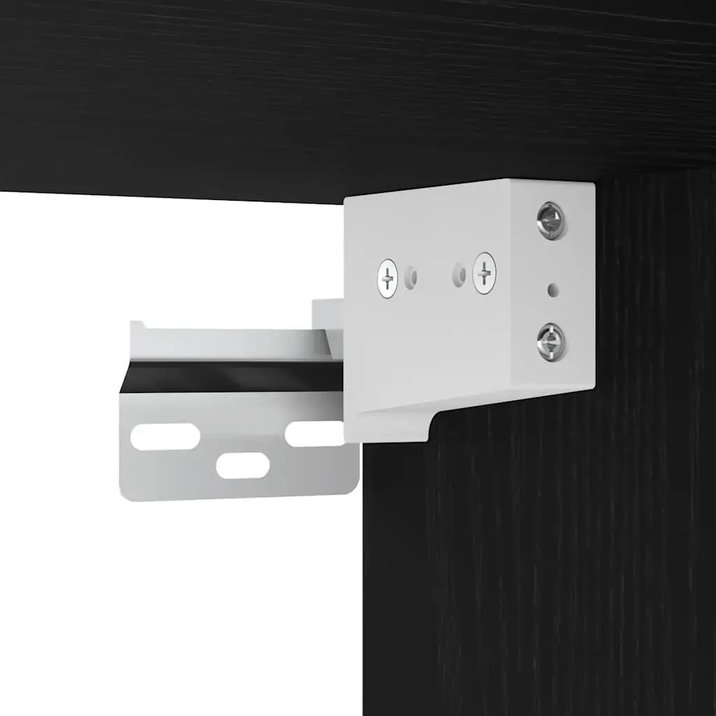 Wall Cabinets for Garage Storage 2 pcs Black Engineered Wood