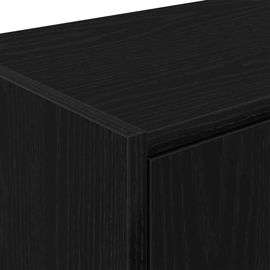 Wall Cabinets for Garage Storage 2 pcs Black Engineered Wood