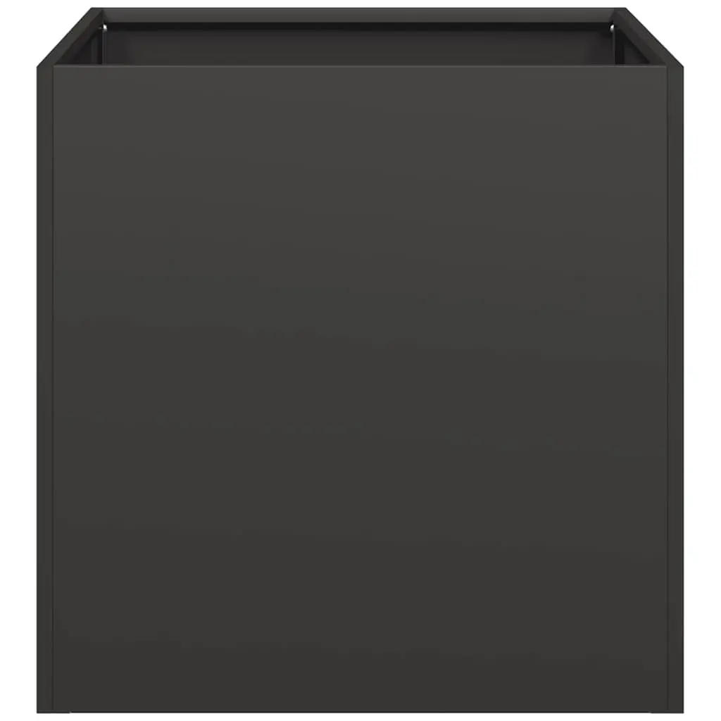 Planter Black 40x40x40 cm Raised Bed Garden Flower Box Cold-rolled Steel Open