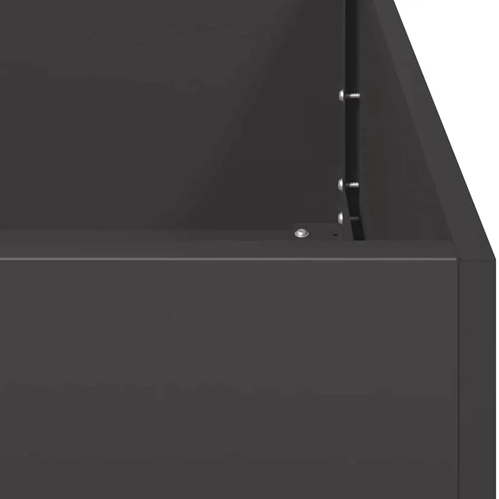 Planter Black 40x40x40 cm Raised Bed Garden Flower Box Cold-rolled Steel Open