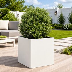 White Raised Planter Box Specifications: 40x40x40cm Cold-rolled Steel