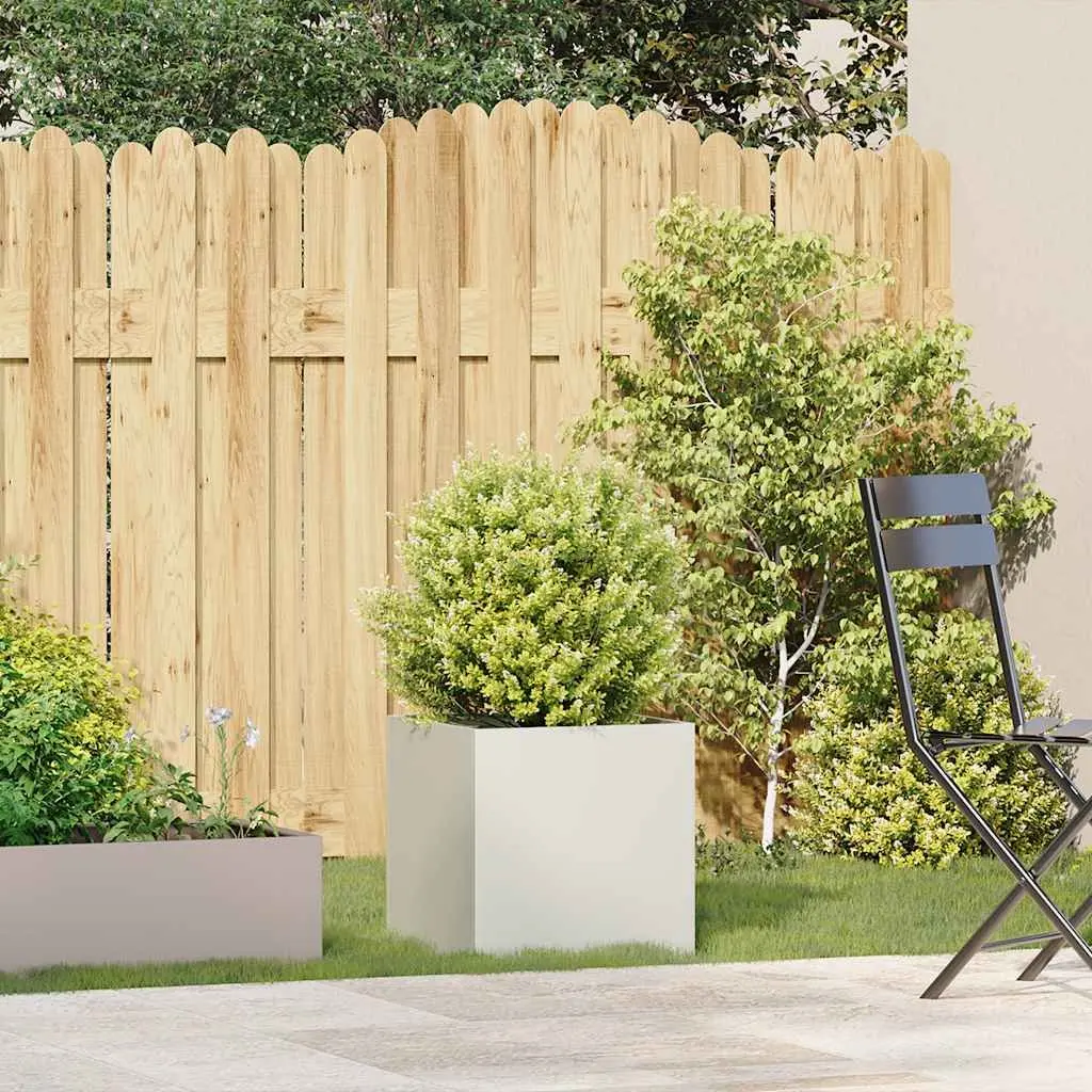 Raised Planter Box for Garden Outdoor White Cold-rolled Steel 40x40x40cm