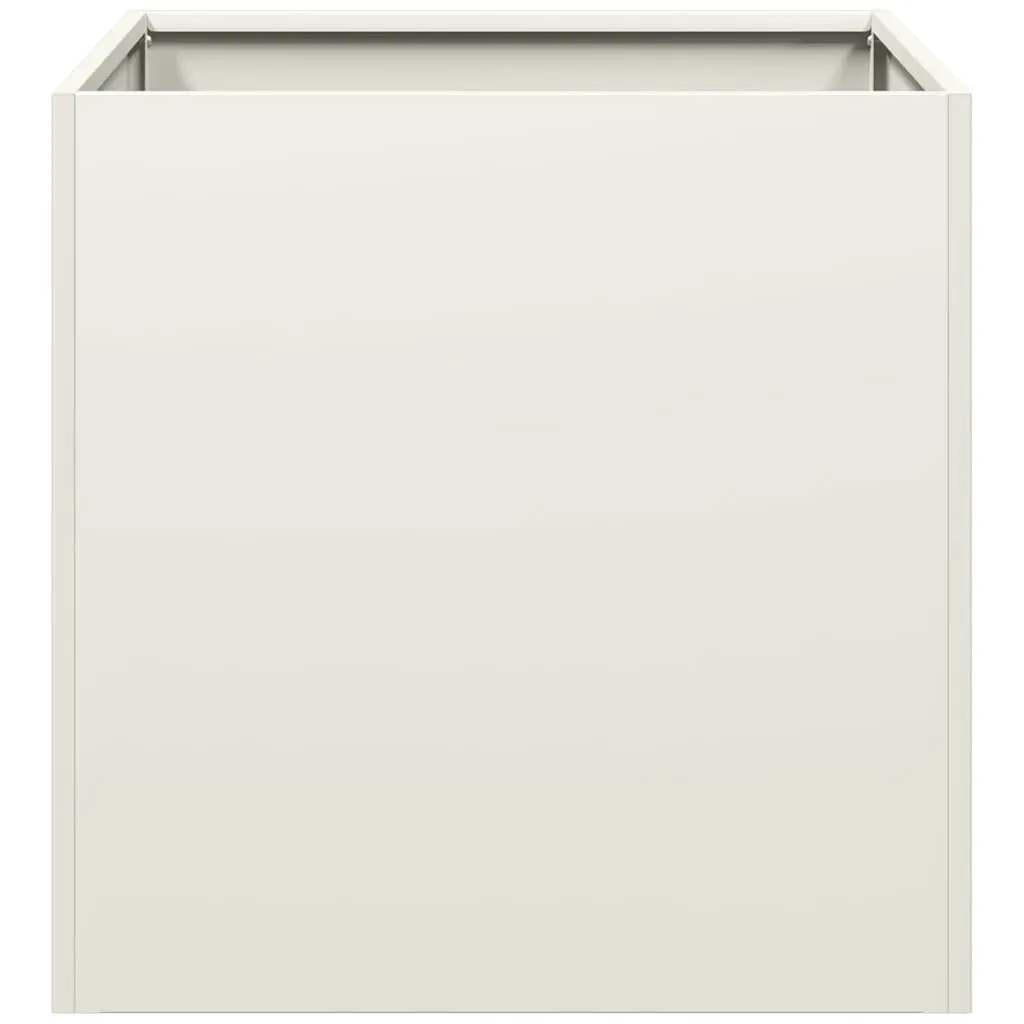 Raised Planter Box for Garden Outdoor White Cold-rolled Steel 40x40x40cm