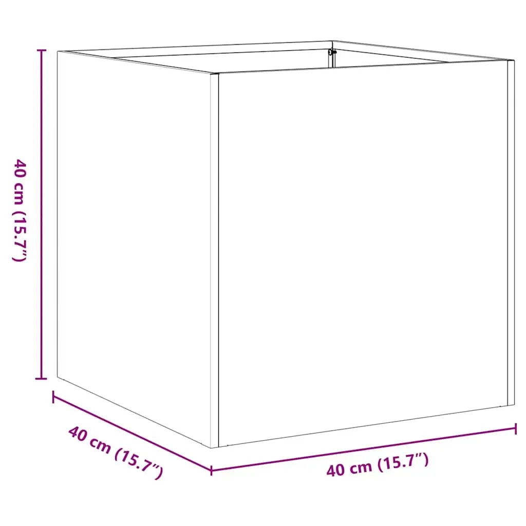 Galvanised Steel Planter Outdoor Garden 40x40x40 cm